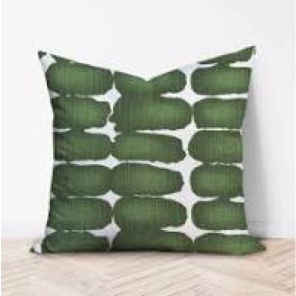 Set of two - Green shibori dot euro shams 26x26.